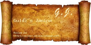 Gulás Janina névjegykártya